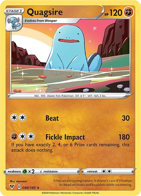 Quagsire 084/185 card from SWSH04: Vivid Voltage