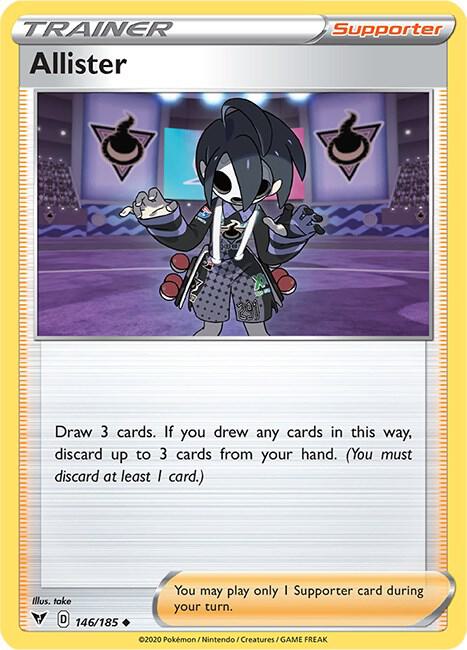 Allister 146/185 card from SWSH04: Vivid Voltage