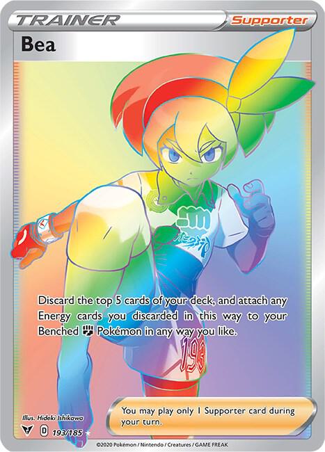Bea (Secret) 193/185 card from SWSH04: Vivid Voltage