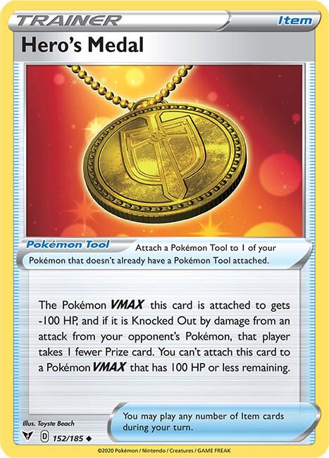 Hero's Medal 152/185 card from SWSH04: Vivid Voltage