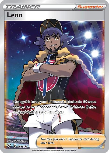 Leon (Full Art) 182/185 card from SWSH04: Vivid Voltage
