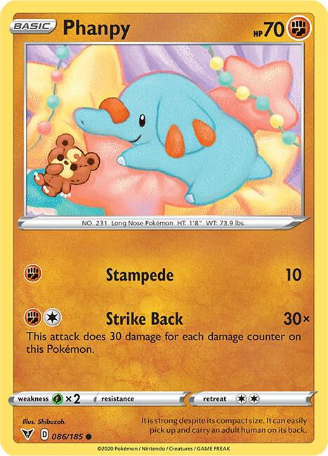 Phanpy 086/185 card from SWSH04: Vivid Voltage