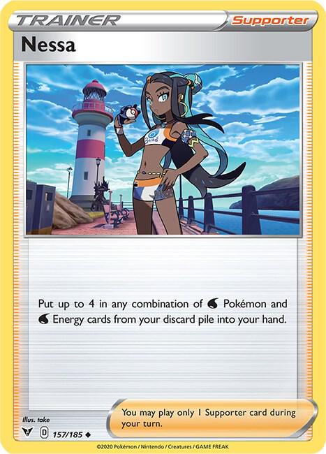 Nessa 157/185 card from SWSH04: Vivid Voltage