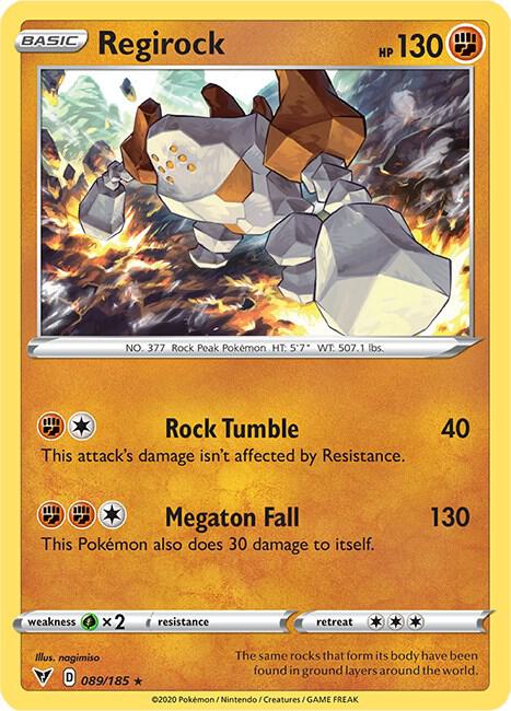 Regirock 089/185 card from SWSH04: Vivid Voltage