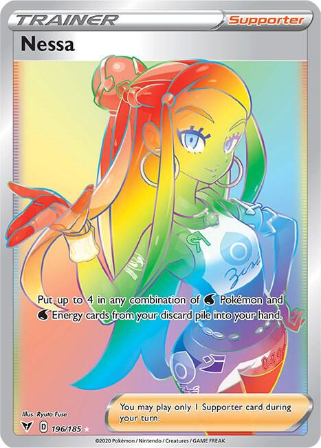 Nessa (Secret) 196/185 card from SWSH04: Vivid Voltage