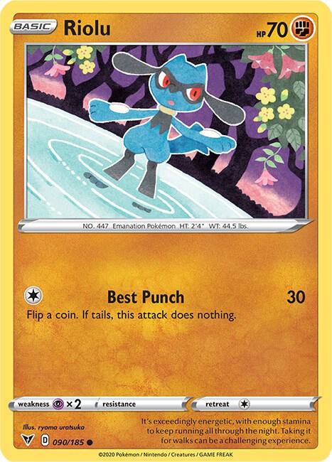 Riolu 090/185 card from SWSH04: Vivid Voltage