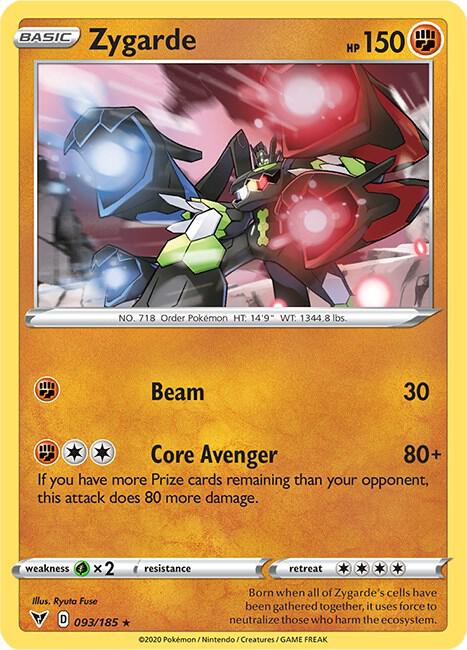 Zygarde 093/185 card from SWSH04: Vivid Voltage