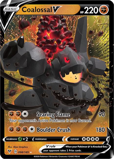 Coalossal V 098/185 card from SWSH04: Vivid Voltage