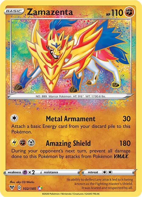 Zamazenta 102/185 card from SWSH04: Vivid Voltage