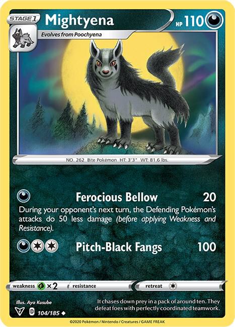 Mightyena 104/185 card from SWSH04: Vivid Voltage