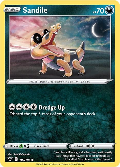Sandile 107/185 card from SWSH04: Vivid Voltage