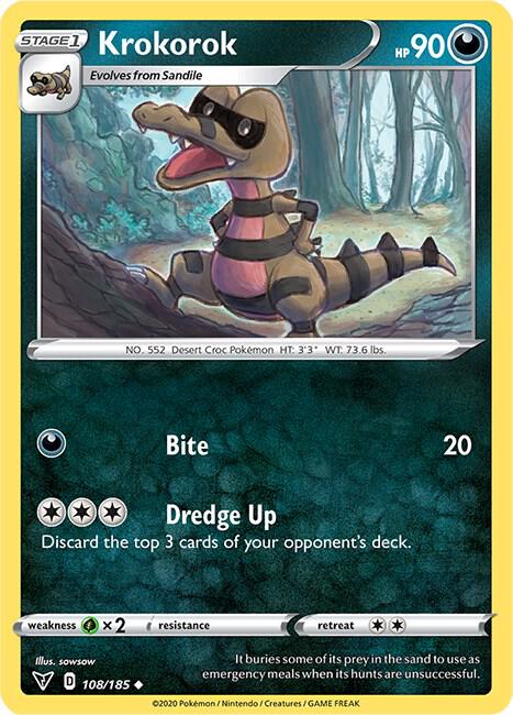 Krokorok 108/185 card from SWSH04: Vivid Voltage