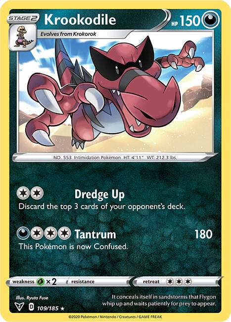 Krookodile 109/185 card from SWSH04: Vivid Voltage