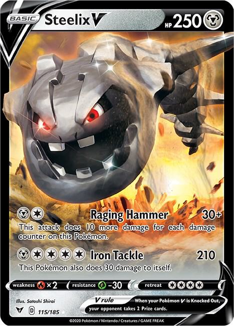 Steelix V 115/185 card from SWSH04: Vivid Voltage