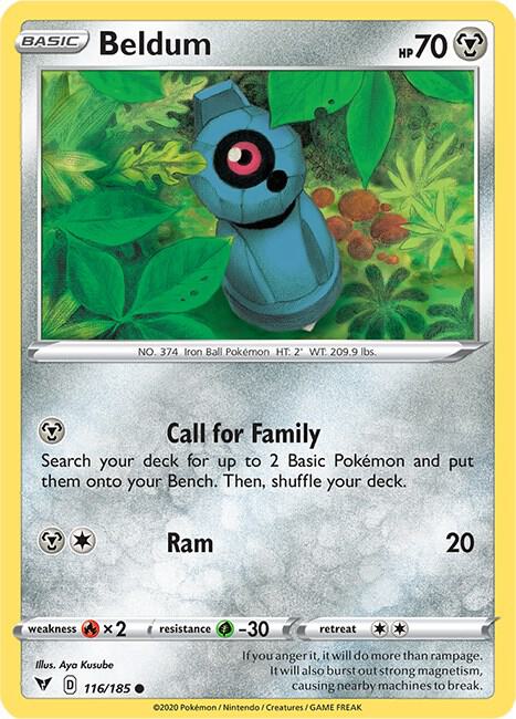 Beldum 116/185 card from SWSH04: Vivid Voltage