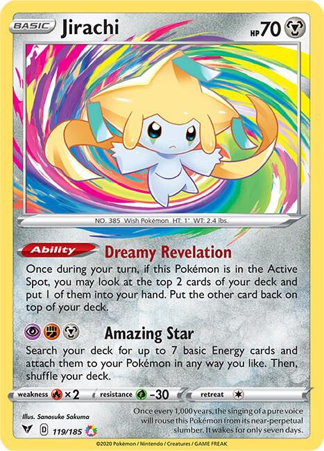 Jirachi 119/185 card from SWSH04: Vivid Voltage