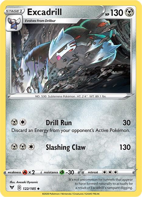 Excadrill 122/185 card from SWSH04: Vivid Voltage