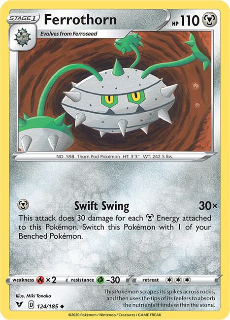 Ferrothorn 124/185 card from SWSH04: Vivid Voltage
