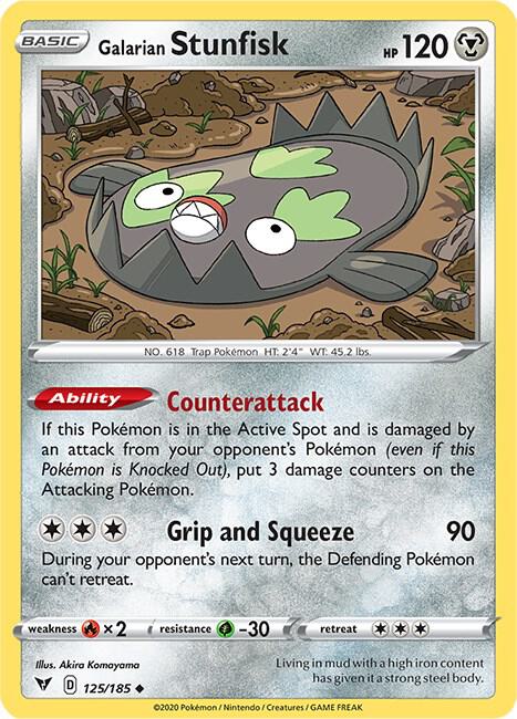 Galarian Stunfisk 125/185 card from SWSH04: Vivid Voltage