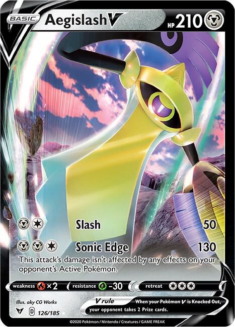 Aegislash V 126/185 card from SWSH04: Vivid Voltage