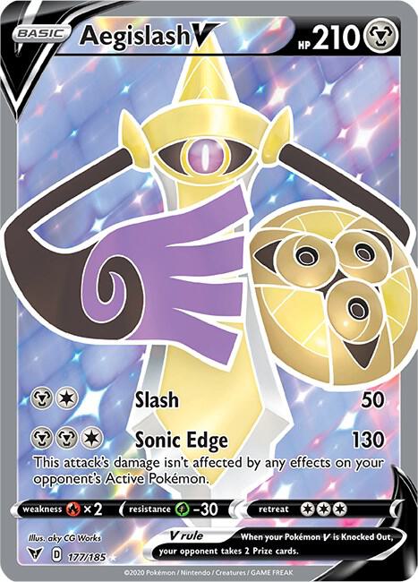 Aegislash V (Full Art) 177/185 card from SWSH04: Vivid Voltage
