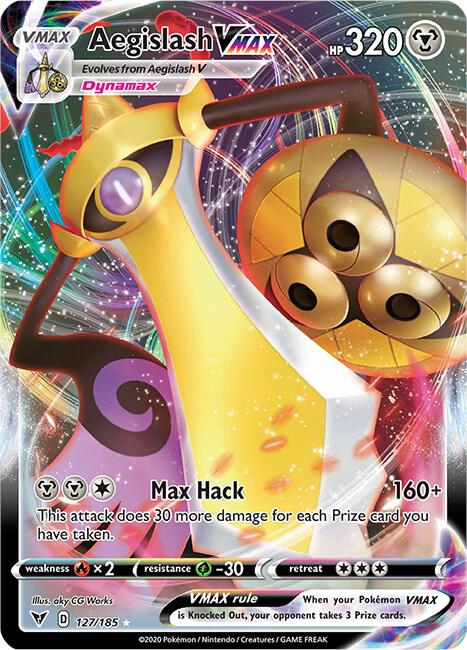 Aegislash VMAX 127/185 card from SWSH04: Vivid Voltage