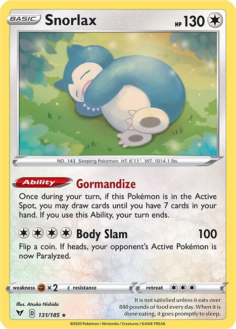Snorlax 131/185 card from SWSH04: Vivid Voltage
