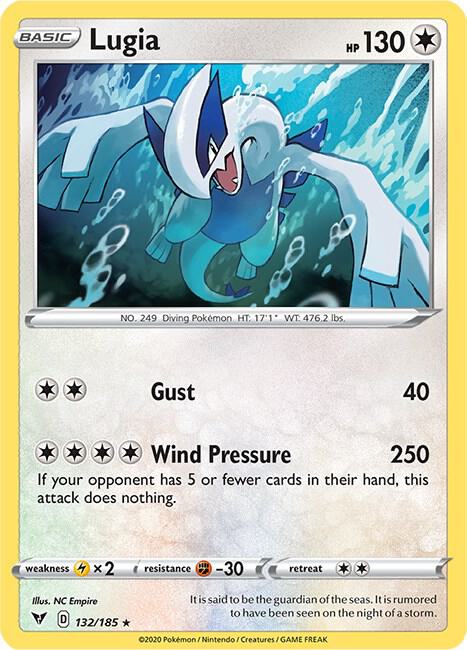 Lugia 132/185 card from SWSH04: Vivid Voltage