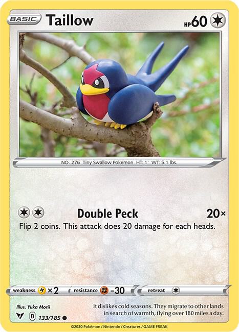 Taillow 133/185 card from SWSH04: Vivid Voltage