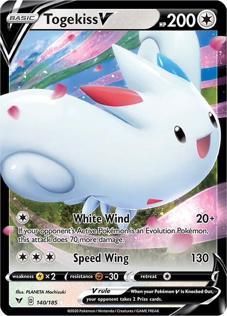 Togekiss V 140/185 card from SWSH04: Vivid Voltage