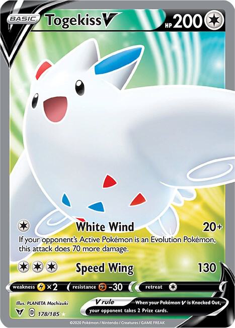 Togekiss V (Full Art) 178/185 card from SWSH04: Vivid Voltage