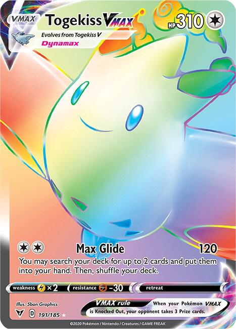 Togekiss VMAX (Secret) 191/185 card from SWSH04: Vivid Voltage