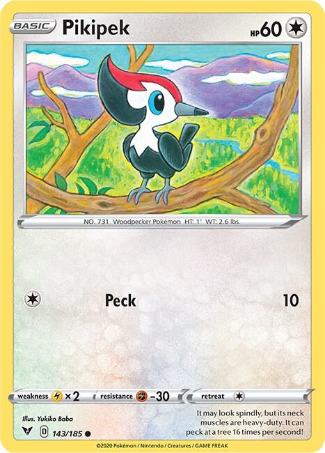 Pikipek 143/185 card from SWSH04: Vivid Voltage