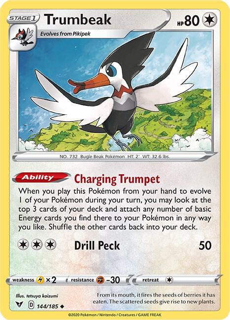 Trumbeak 144/185 card from SWSH04: Vivid Voltage