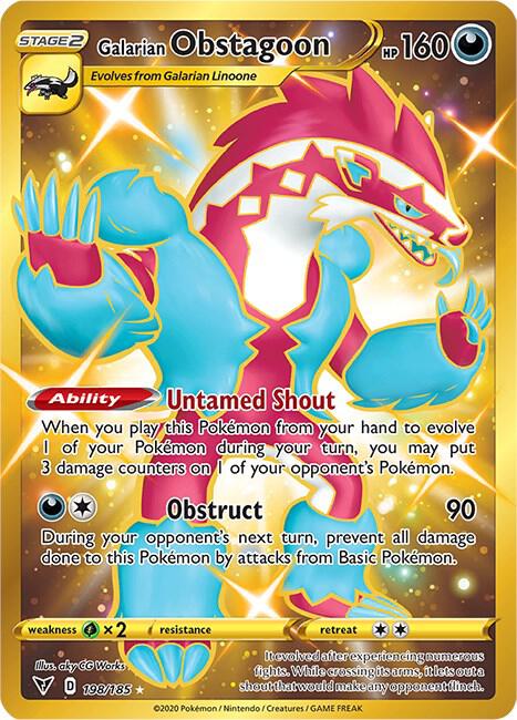 Galarian Obstagoon (Secret) 198/185 card from SWSH04: Vivid Voltage