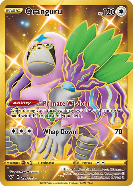 Oranguru (Secret) 199/185 card from SWSH04: Vivid Voltage