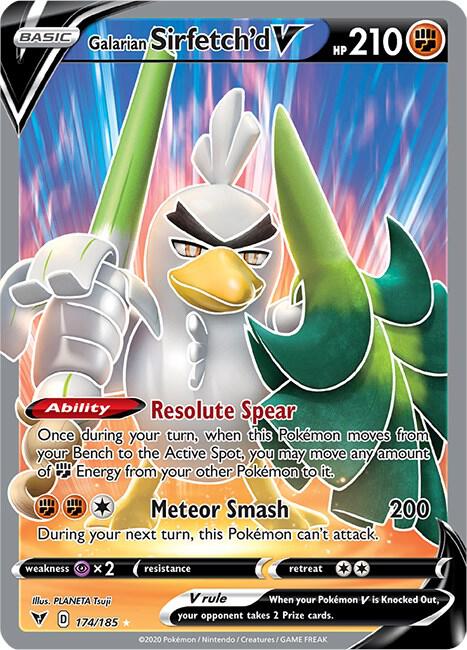 Galarian Sirfetch'd V (Full Art) 174/185 card from SWSH04: Vivid Voltage