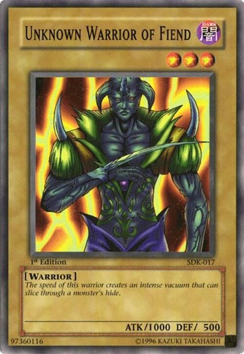 Unknown Warrior of Fiend SDK-017 card from Starter Deck: Kaiba
