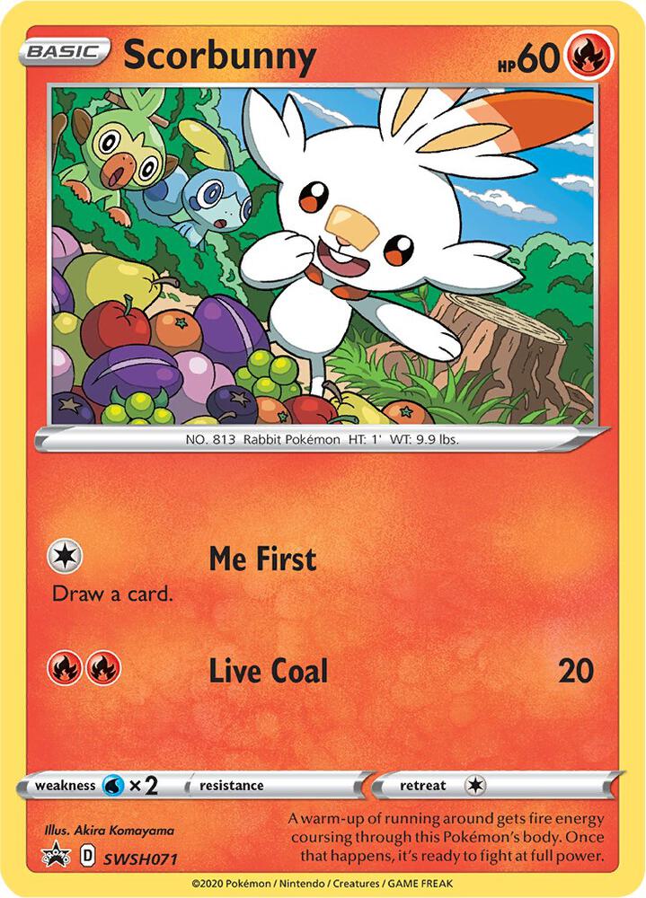 Scorbunny SWSH071 card from SWSH: Sword & Shield Promo Cards