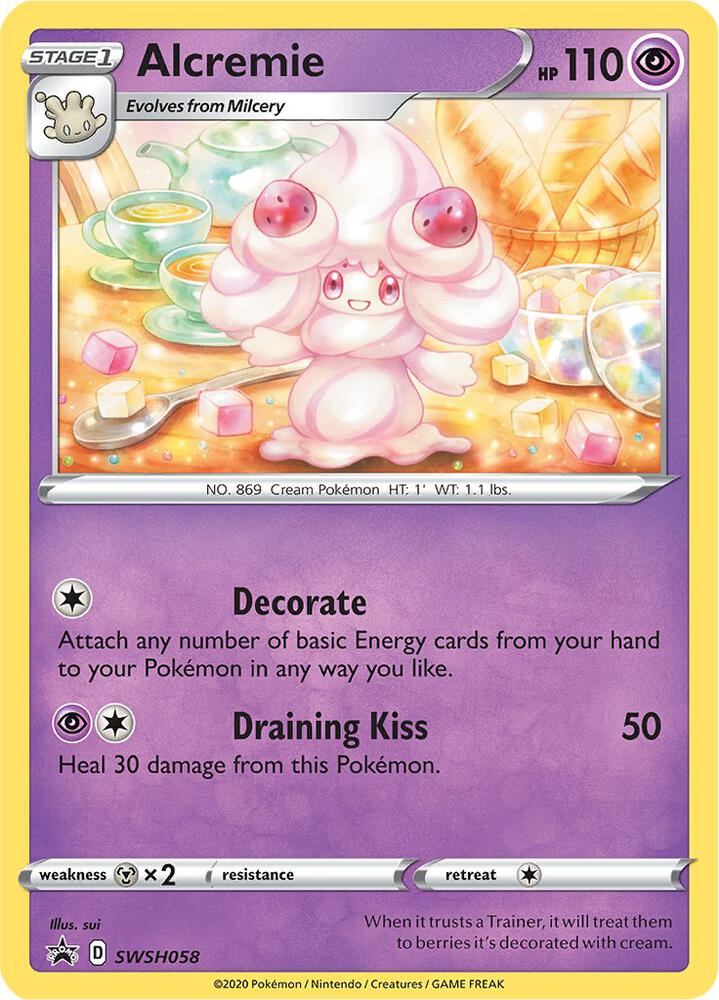 Alcremie SWSH058 card from SWSH: Sword & Shield Promo Cards