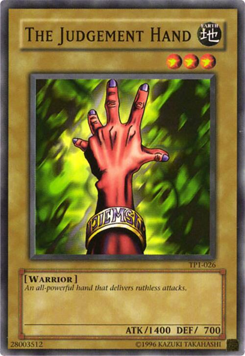 The Judgement Hand TP1-026 card from Tournament Pack 1