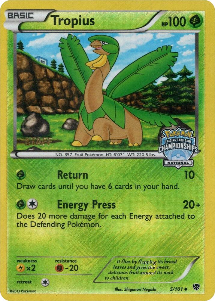 Tropius - 5/101 (National Championships) [Staff] 005/101 card from League & Championship Cards