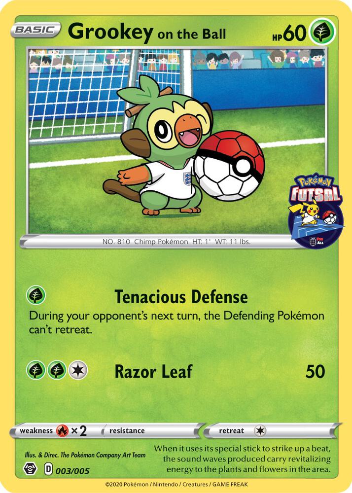 Grookey on the Ball (Pokemon Futsal) 003/005 card from Miscellaneous Cards & Products