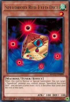 Speedroid Red-Eyed Dice MAGO-EN099 card from Maximum Gold