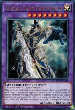 Buster Blader, the Dragon Destroyer Swordsman MAGO-EN101 card from Maximum Gold