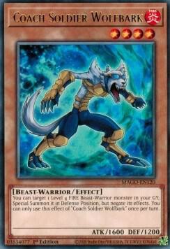 Coach Soldier Wolfbark MAGO-EN120 card from Maximum Gold