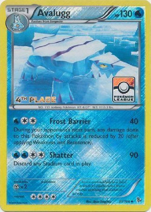Avalugg - 31/106 (Pokemon League) [4th Place] 031/106 card from League & Championship Cards