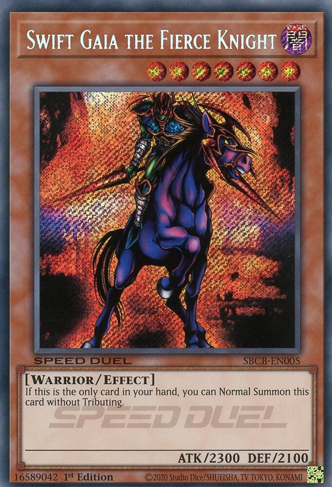 Swift Gaia the Fierce Knight (Secret) SBCB-EN005 card from Speed Duel: Battle City Box