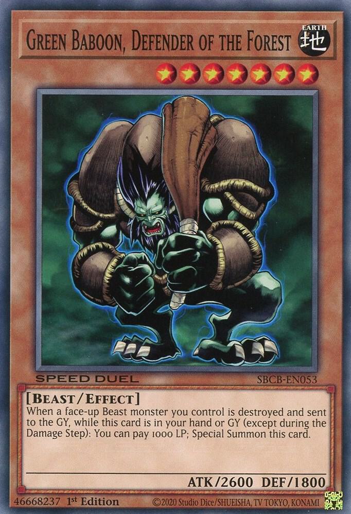 Green Baboon, Defender of the Forest SBCB-EN053 card from Speed Duel: Battle City Box