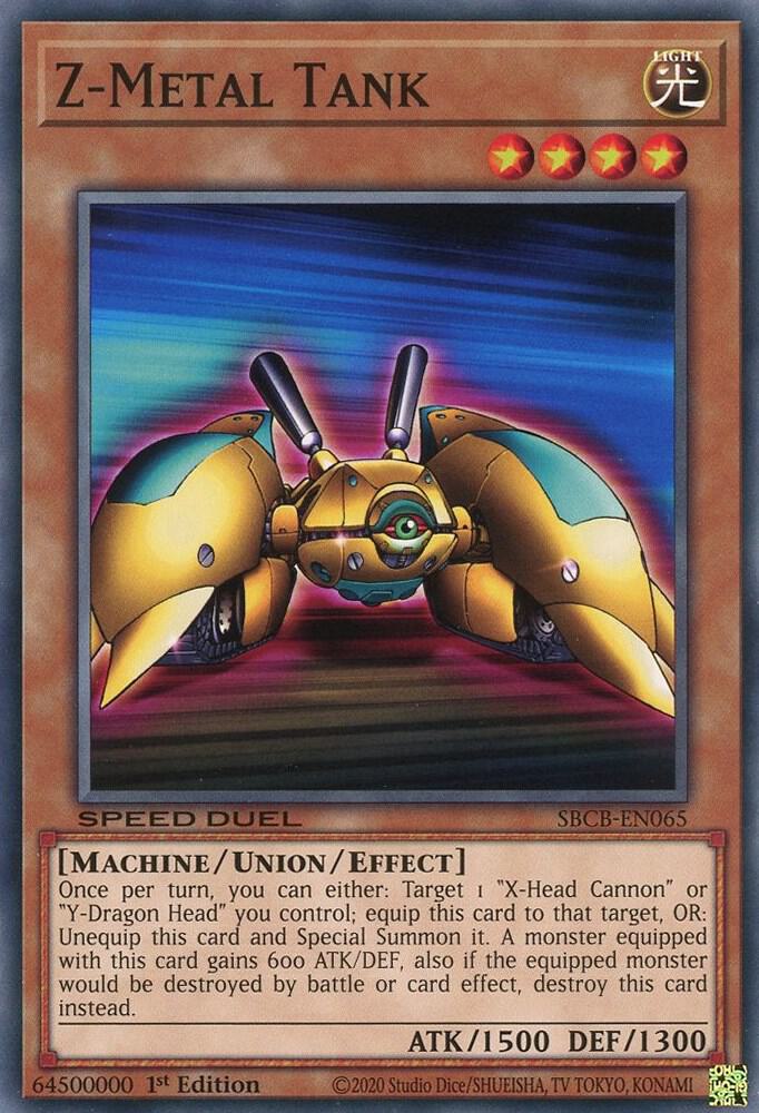 Z-Metal Tank SBCB-EN065 card from Speed Duel: Battle City Box